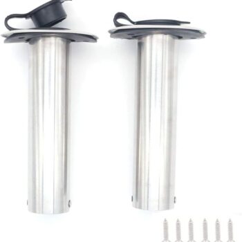 2X Fishing Rod Holders 316 Marine Grade Stainless Steel Flush Mount 90 Degree