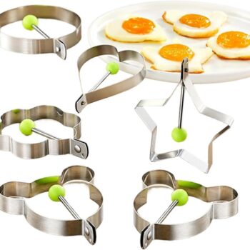 Stainless Steel Egg Shaper Cooking Kitchen Tools, Pancake Mold, 6 Pcs
