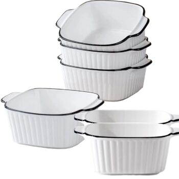 Porcelain Ramekins Oven Safe, 6 Pack Large Ceramic Creme Brulee Souffle Baking