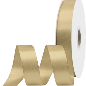 Double Face 1 inch Wide 100 Yards Gold Satin for Gift Wrapping Weddings