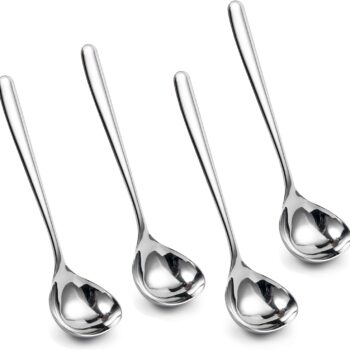 8-Inch Mini Sauce Gravy Ladle SUS304 Stainless Steel Deep Serving Soup Spoon
