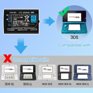 2000mAh 3.7V Rechargeable Lithium-ion Battery + Tool Kit Pack Compatible for 3DS - Image 4