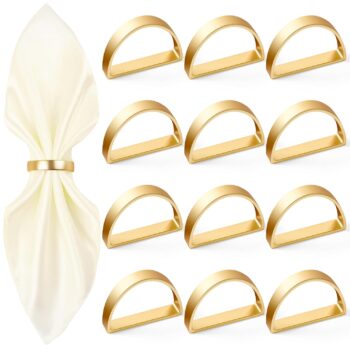 Napkin Rings, 12 Pack, Suitable for Table Setting, Wedding Reception, - 4.8x3cm