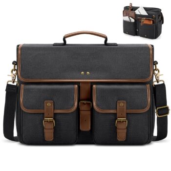 Men 15.6 Inch Canvas Laptop Messenger Satchel Shoulder Work Bag