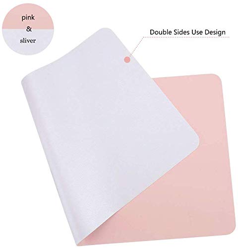 Mouse Pad, Office Desk Mat Blotter,Upgraded PU Leather (Pink & Silver,80cm*40cm) - Image 6