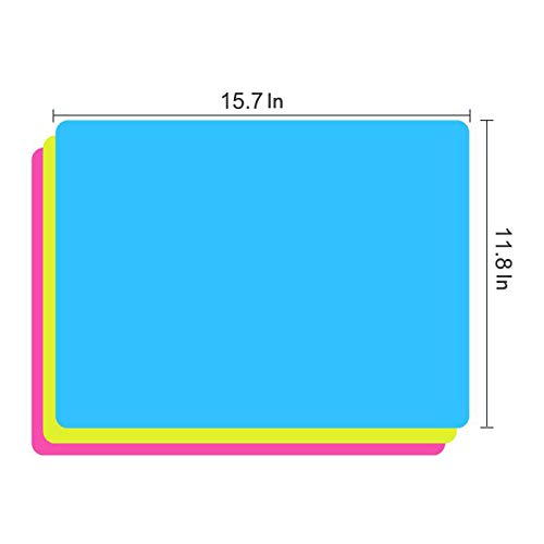 3 Pack Extra Large Silicone Sheets - 15.7" x 11.8" (Blue & Rose Red & Green) - Image 3