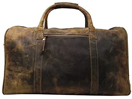 20" Buffalo Leather Duffle Bag Travel Carry-on Luggage Overnight Gym Bag - Image 2
