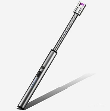 Kitchen ARC Flameless USB Lighter BBQ Windproof Portable Candle (Silver)