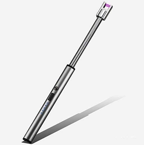 Kitchen ARC Flameless USB Lighter BBQ Windproof Portable Candle (Silver)