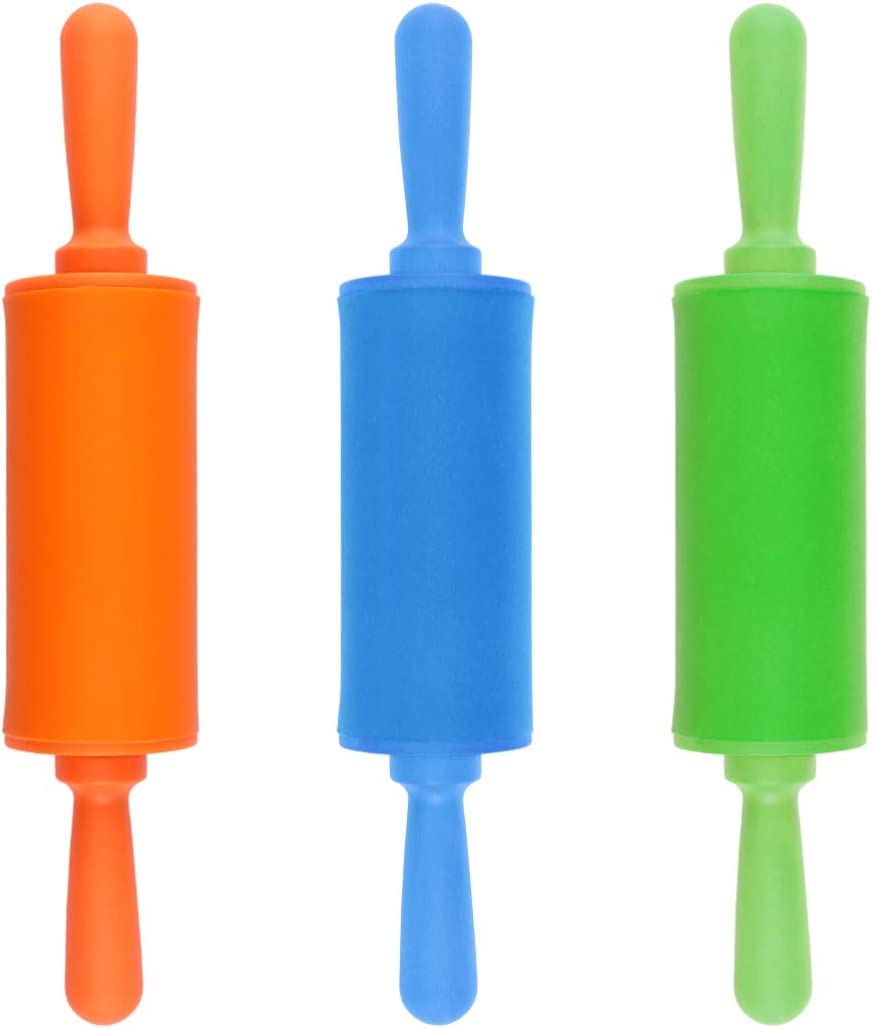 Plastic Handle Rolling Pin Non-Stick Silicone Rolling Pins,Mini Rolling Pin
