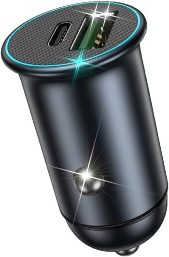 USB C Car Charger,  Super Mini All Metal 60W(max) - Fast USB Car Charger