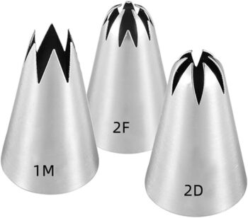 Large Icing Piping Tips,1M 2D 2F Cake Cupcake Decorating Tip Set Kit,Star Drop