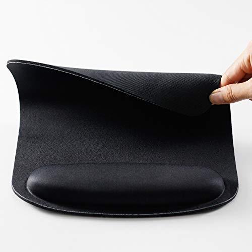 Big Ergonomic Mouse Pad with Wrist Support,Comfortable Computer Mousepad (Black) - Image 4