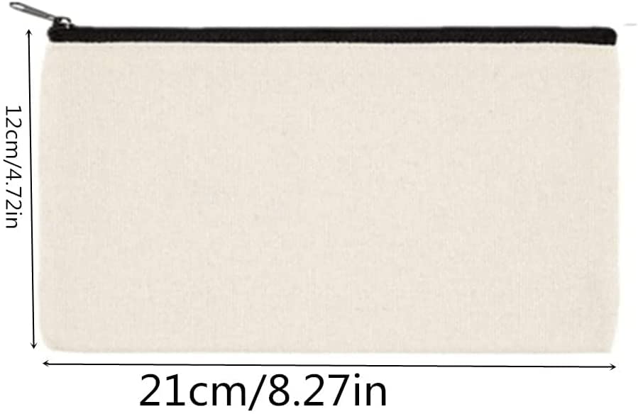 16 Pack Canvas Pencil Case, 8 Colors Zipper Blank DIY Craft Pencil Case - Image 4
