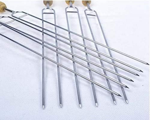 Double Prongs BBQ Skewers Barbecue Shish Kebab Skewers Stainless Steel - Image 7