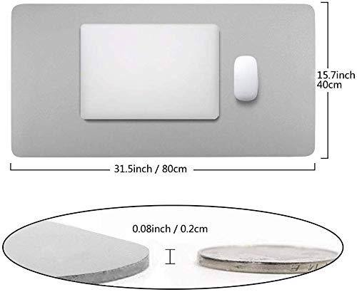 Mouse Pad, Office Desk Mat Blotter,Upgraded PU Leather (Pink & Silver,80cm*40cm) - Image 3