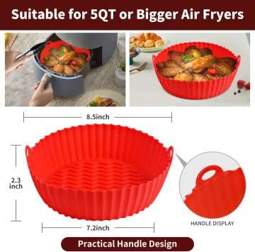 Silicone Ultimate Air Fryer Resuable Liners, 2Pcs Pots Resuable Airfryer Liner - Image 8
