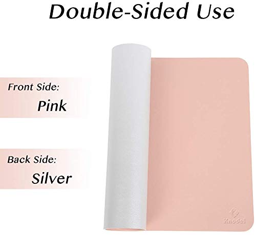 Mouse Pad, Office Desk Mat Blotter,Upgraded PU Leather (Pink & Silver,80cm*40cm) - Image 7