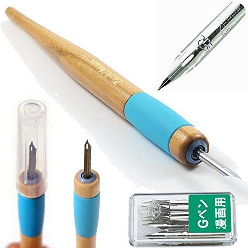 Comic Pen Nib Holder(T-40) + Zebra Comic G Model Chrome Pen 10 Nibs(PG-6C-C-K)