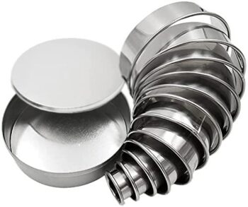 Round Cookie Cutter Set, 12 Pieces Stainless Steel Circle Biscuit Pastry Donut