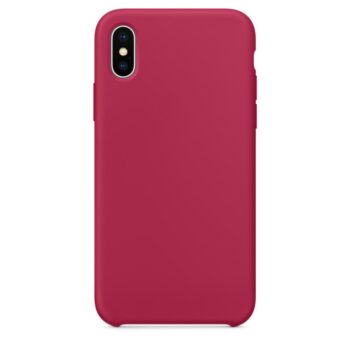 For iPhone X Silicone Soft Silicone Protective Shockproof 5.8 inch Case,Rose Red