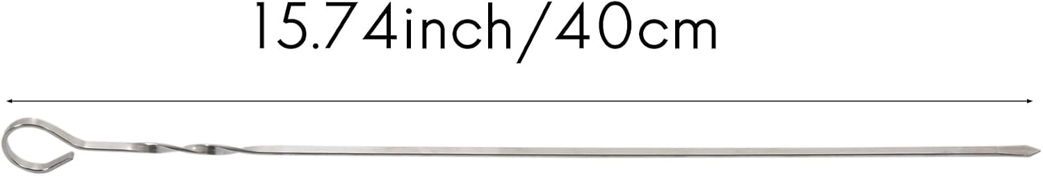 BBQ Skewers, 22Pcs Stainless Steel Kebab Skewer, 40 cm Long Metal Skewers - Image 6