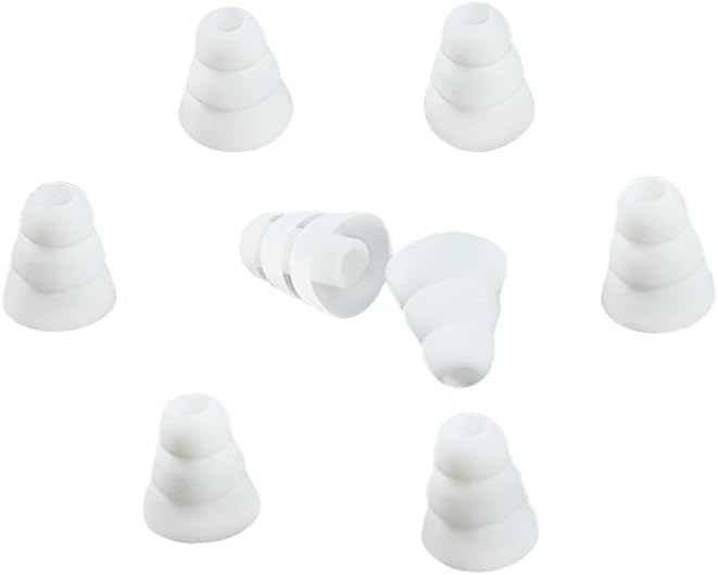 4 pairs (8 Pieces) of Triple Flange Conical Replacement In Ear Earphone Ear Tips