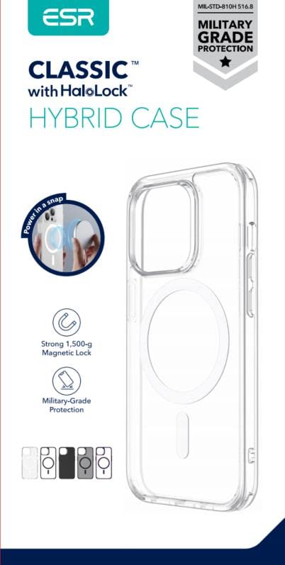 For iPhone 14 Pro Case Magsafe with HaloLock, Shockproof Military-Grade - Clear - Image 9