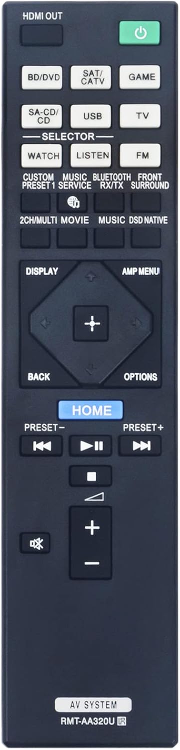 New RMT-AA320U RMTAA320U Replacement Remote Control for Sony Multi Channel AV