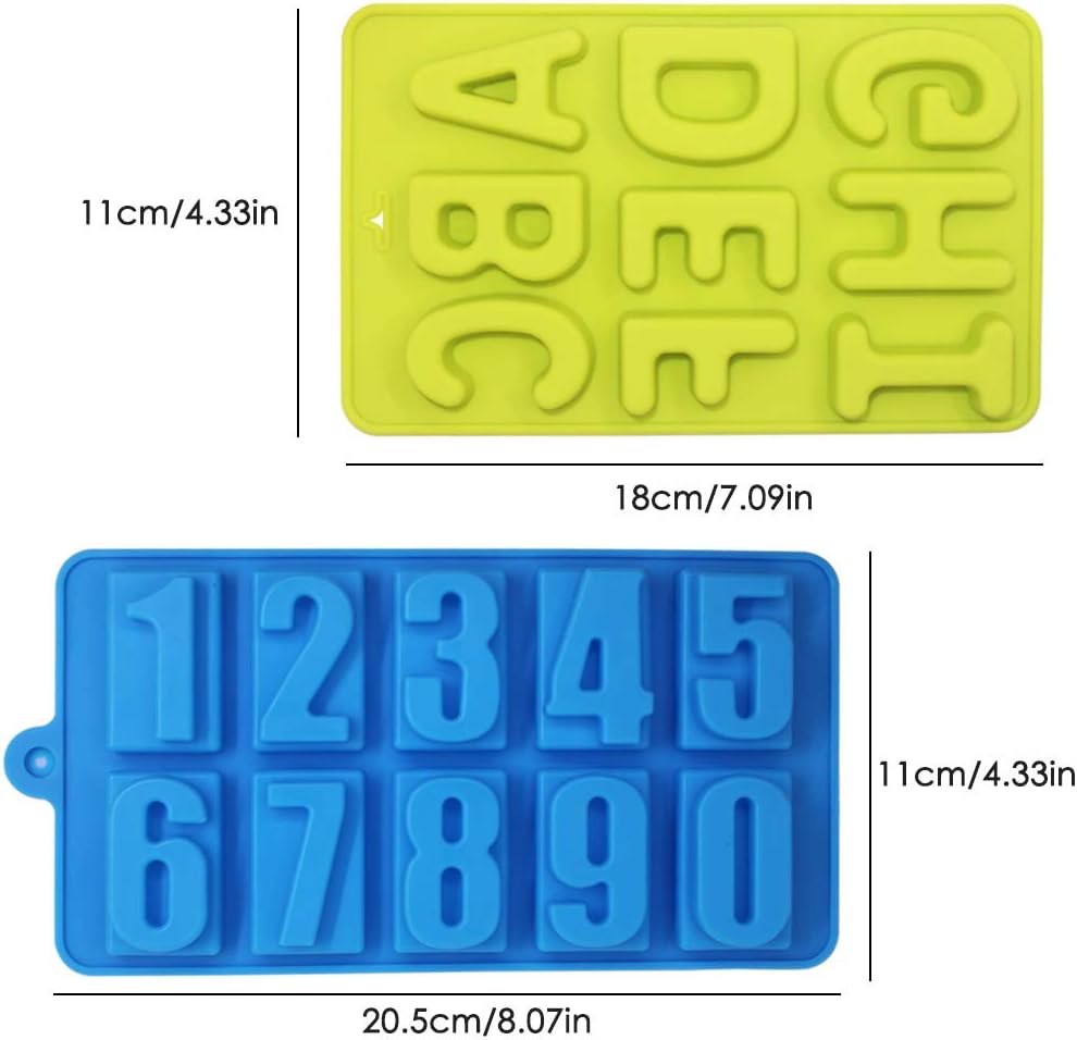4 Pcs Silicone Numbers Alphabets Trays Molds, 26 Letters & Numbers Candy Mould - Image 3