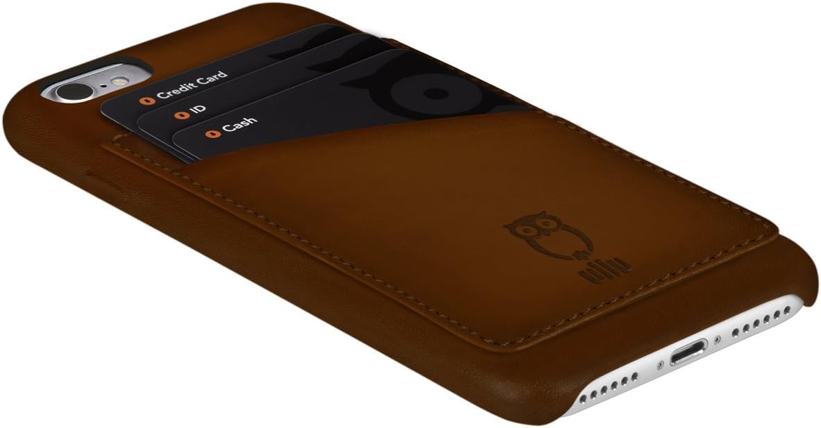 Wallet case for iPhone 7/8 Hand Coloured Leather - Milk Chocolate - Image 3