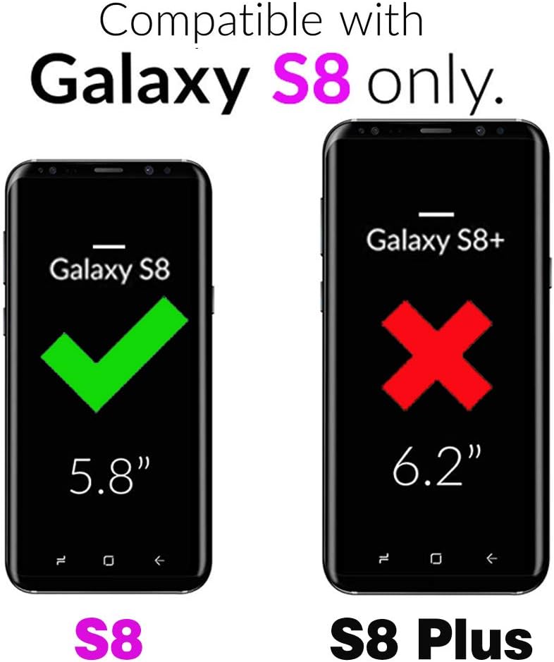 For Samsung Galaxy S8 Tempered Glass Screen Protector and Leather Flip Wallet - Image 2