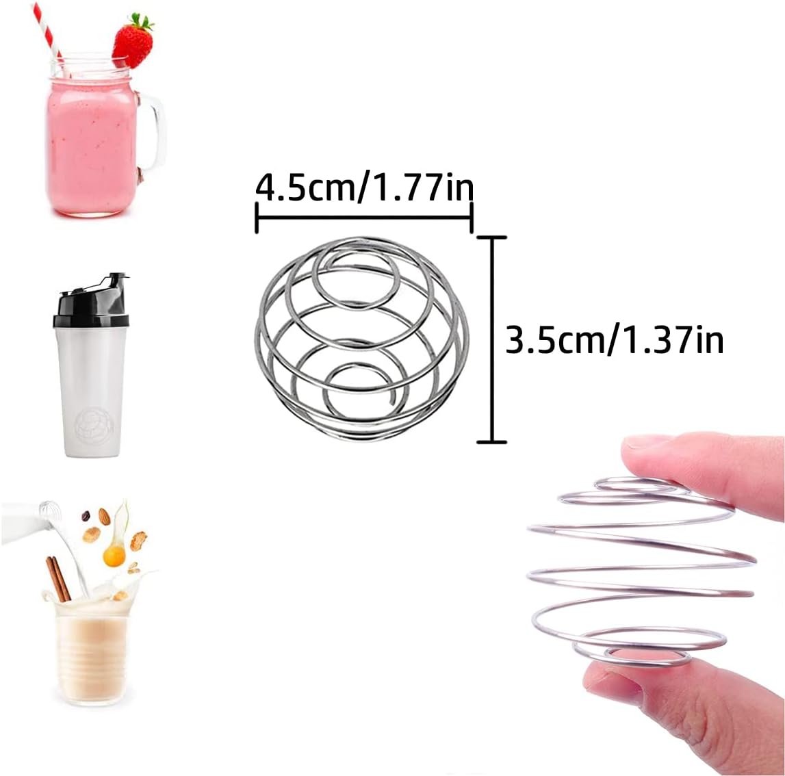 Blender Ball, 10 Pcs Food Grade Stainless Steel Milk Shaker Ball for Protein - Image 2