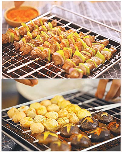 Barbecue Skewers for Kabobs 45PCS,14''0.16''0.05'' Stainless Steel Flat Skewers - Image 7