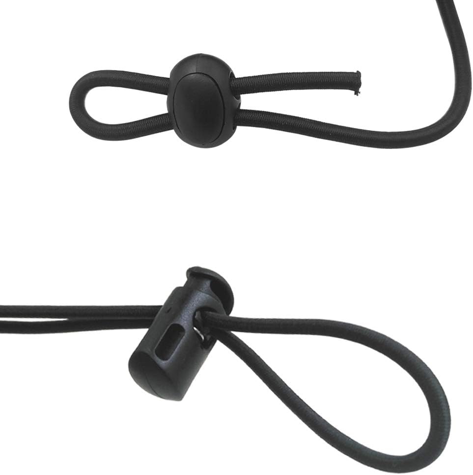 20 PCS Plastic Cord Locks & Elastic Bungee Nylon Shock Cord 5/32" 50 ft Lengths - Image 3