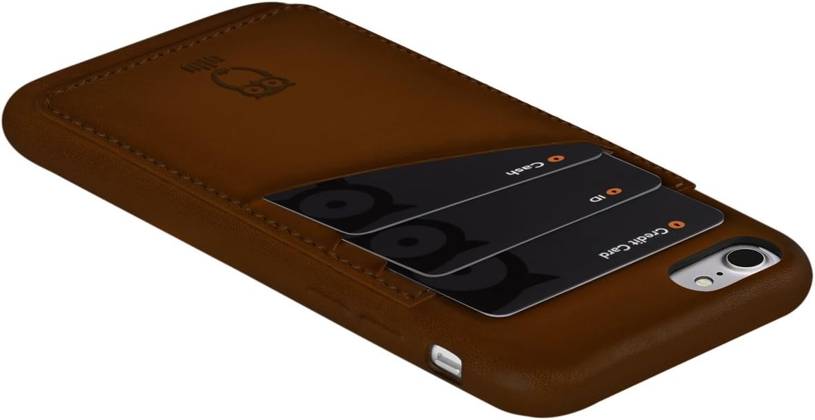 Wallet case for iPhone 7/8 Hand Coloured Leather - Milk Chocolate - Image 4