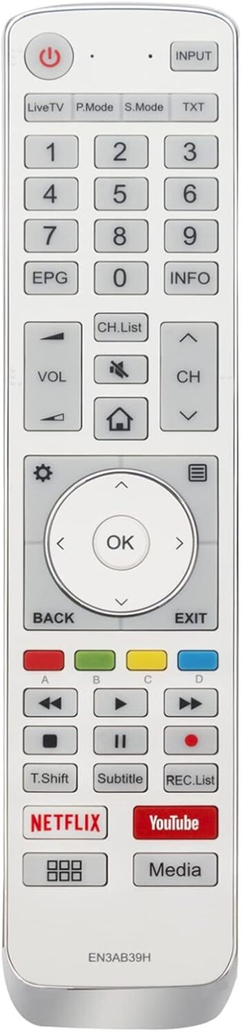 EN3AB39H Replacement Remote Control fit for Hisense LED Smart TV P1 Series 43P1