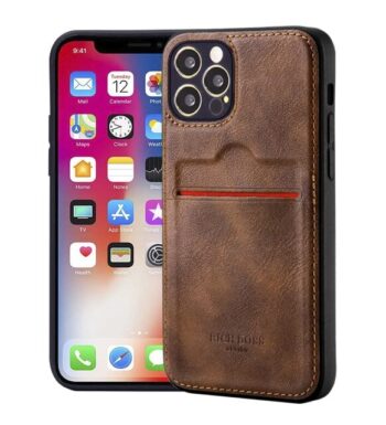 For iPhone 14 Pro Max Ultra Slim PU Card Holder Leather Case