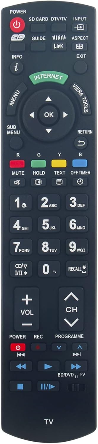 Replacement Remote fit for Panasonic LCD TV TH-P50ST30A TH-P50UT30A