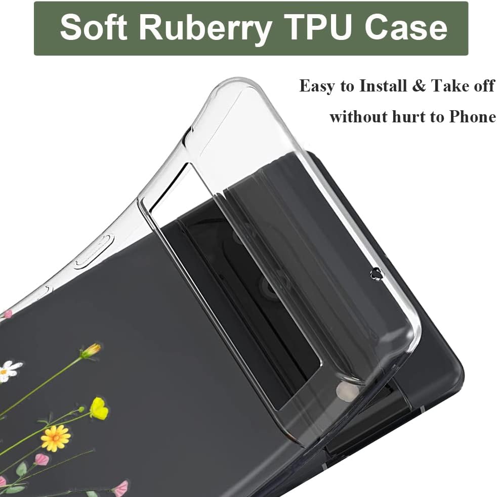 For Pixel 8 Clear Soft TPU Shock Absorption Slim Embossed Protective Case - Image 4