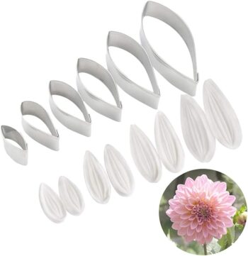 Dahlia Sugar Flower Veining Molds Fondant Cutters Gumpaste Cake Craft (14PCS)