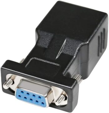 DB9 to RJ45 Serial Adapter RS232 Female to RJ-45 Female Ethernet Converter