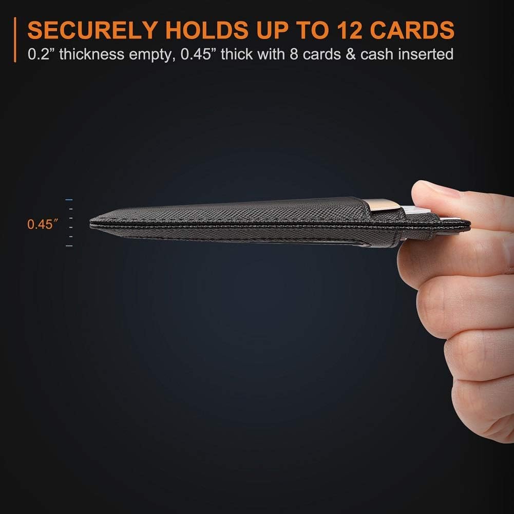 Slim Wallet RFID Front Pocket Wallet Minimalist Secure Thin Card Holder (Black) - Image 6