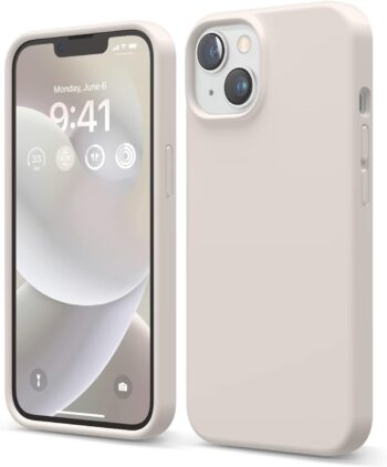 Liquid Silicone Case for iPhone 14 Case (6.1"), Premium Silicone Cover (Stone)