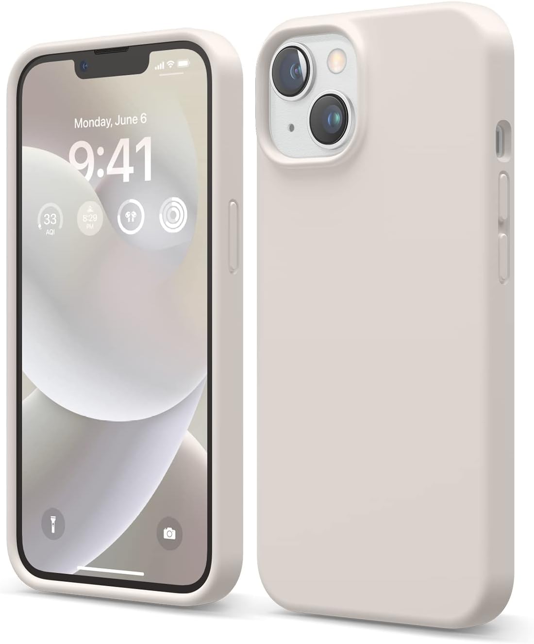 Liquid Silicone Case for iPhone 14 Case (6.1"), Premium Silicone Cover (Stone)