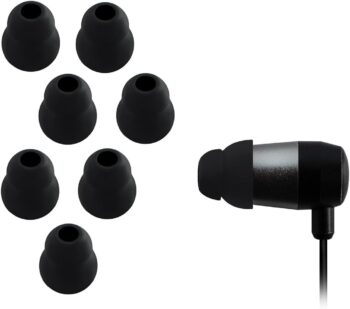 (M) 4 Pairs (8 Pieces) of Dual Flange Conical Silicone Replacement in-Ear Earbud