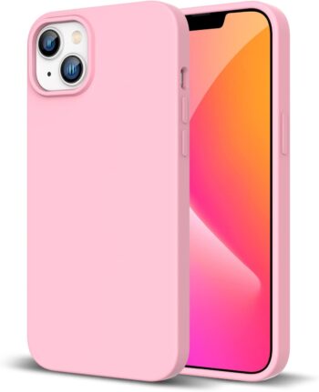 Case for iPhone 14 Real Liquid Silicone Anti-Scratch Gel, Shockproof - Pink