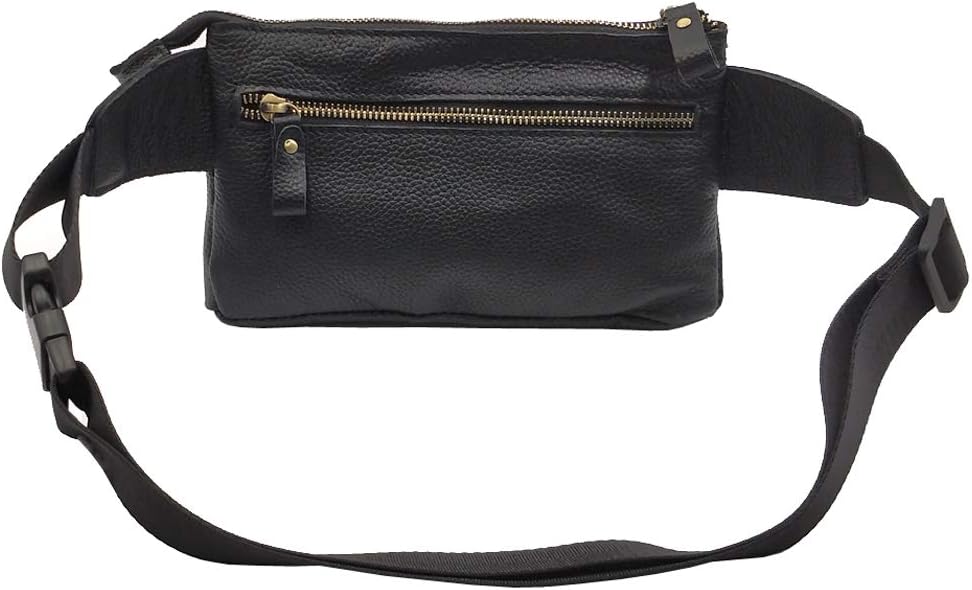 Leather Fanny Pack Waist Bag for Men Travel Hiking, Running, Hip Bum Belt - Image 4