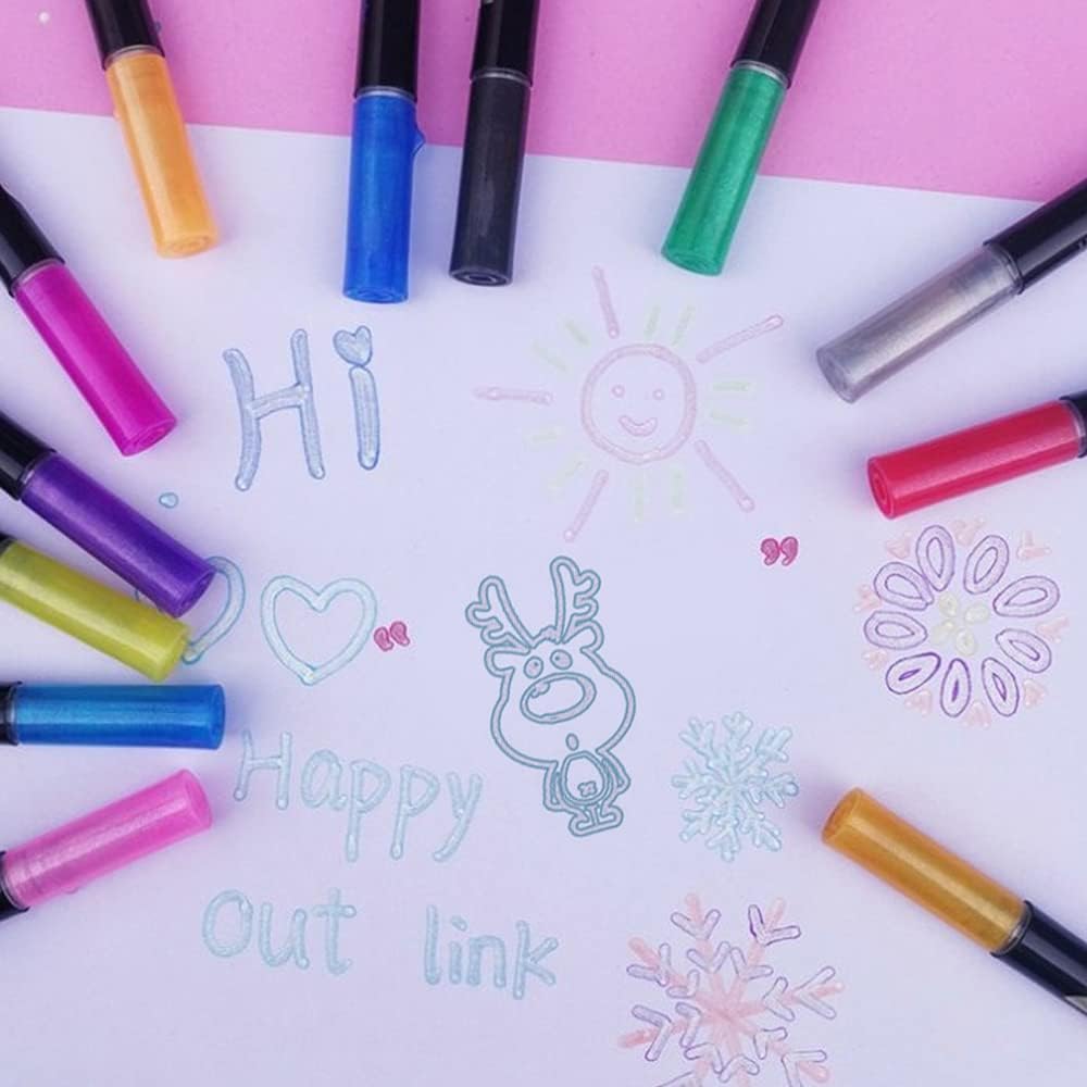 Double Line Outline Pens 24 Colors Metallic Marker Pens,Doodle Dazzles Shimmer - Image 6