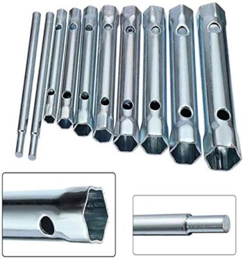 Dual-Ended Wrench Socket Plumber Back Nut Tap Spark Plug Spanner Set - 10Pcs